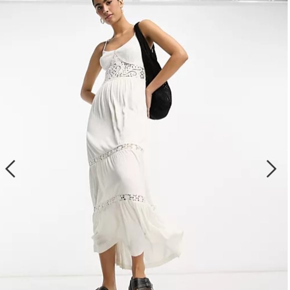 NWT - ASOS White Crochet Midi Dress - Picture 4 of 13